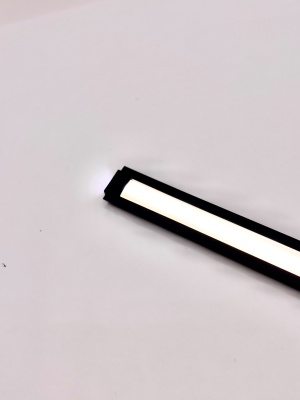 Встраиваемый алюминиевый профиль для светодиодных лент с накладным фланцем Черный 2206 (2 метра, комплект)