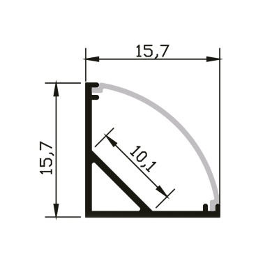 Алюминиевый профиль угловой 16×16 (Комплект, Алюминий, 2 м)