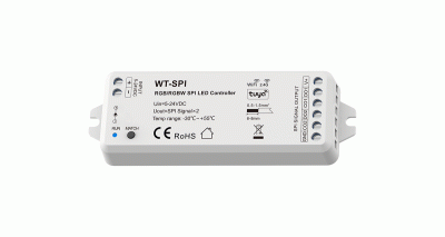 Контроллер WT-SPI — RGB  (5-24DC, 8A, 2.4G, WiFi, Tuya)