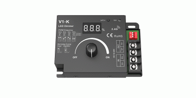 Диммер V1-K-DIM (12-48DC, 20A, Rotary knob + RF 2.4G)