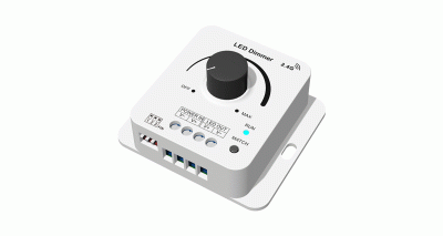 Диммер V1-KS-DIM (12-48DC, 6-8A, Rotary knob + RF 2.4G) Диммер V1-KS-DIM (12-48DC, 6-8A, Rotary knob + RF 2.4G)