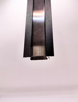 Встраиваемый алюминиевый профиль для светодиодных лент с накладным фланцем Черный 2206 (2 метра, комплект)