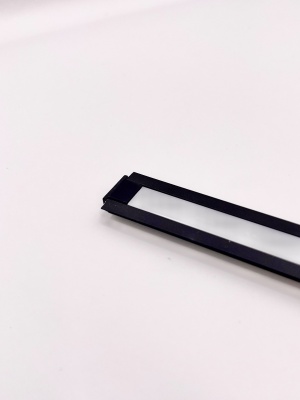 Встраиваемый алюминиевый профиль для светодиодных лент с накладным фланцем Черный 2206 (2 метра, комплект)