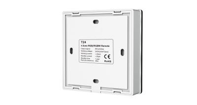 Панель T24 – RGB - W (4 зоны, 2.4G, Sensor, ,белый корпус)