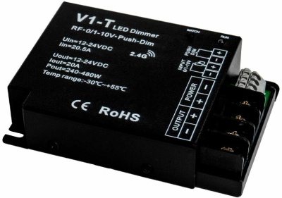 Диммер V1-T-DIM (12-24DC, 20A, 2.4G) Диммер V1-T-DIM (12-24DC, 20A, 2.4G)