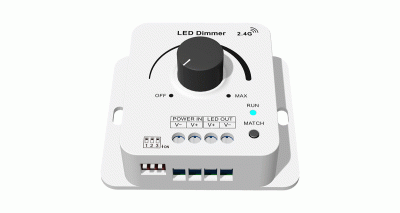 Диммер V1-KS-DIM (12-48DC, 6-8A, Rotary knob + RF 2.4G) Диммер V1-KS-DIM (12-48DC, 6-8A, Rotary knob + RF 2.4G)