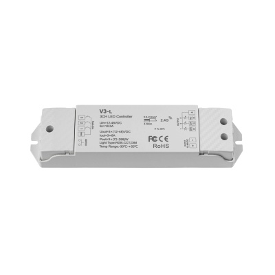 Контроллер V3-L – RGB, CCT, DIM (12-36DC, 3x6A, 2.4G) Контроллер V3-L – RGB, CCT, DIM (12-36DC, 3x6A, 2.4G)