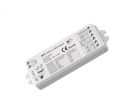 Контроллер WT5 - RGB+CCT, RGB+W, RGB, CCT, DIM (12-24DC, 5x3A, 2.4G, WiFi, Tuya)